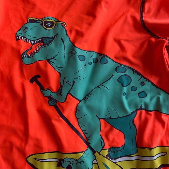 NWT 14 carters Kids dinosaurs rash guard shirt swim top bathing sunglasses pool - Picture 5 of 5